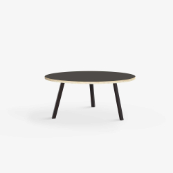Domusnord LV Round Lounge Table  rundt sofabord med linoleum og krydsfinr kant - 75