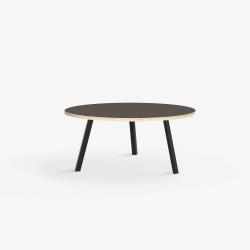 Domusnord LV Round Lounge Table  rundt sofabord med linoleum og krydsfinr kant - 75