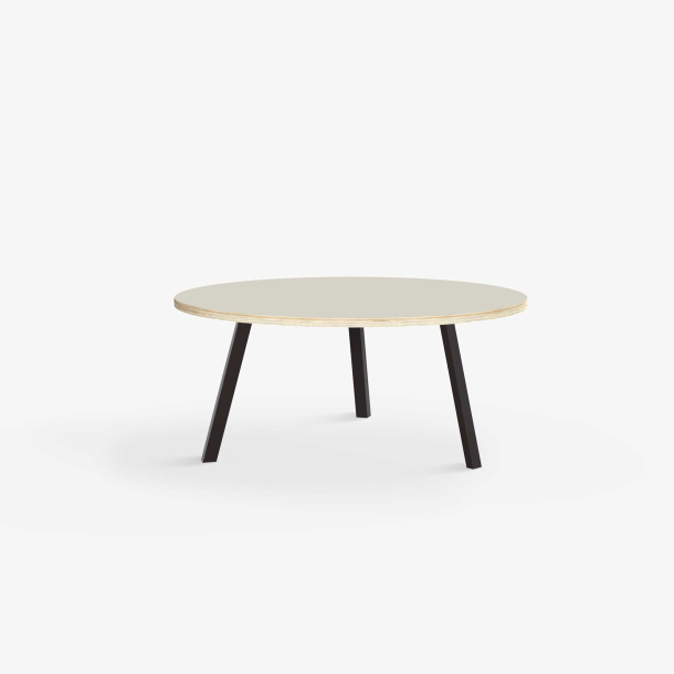 Domusnord LV Round Lounge Table  rundt sofabord med linoleum og krydsfinr kant - 75