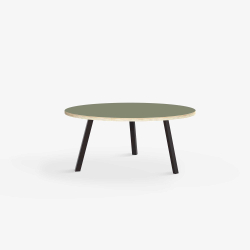 Domusnord LV Round Lounge Table  rundt sofabord med linoleum og krydsfinr kant - 75