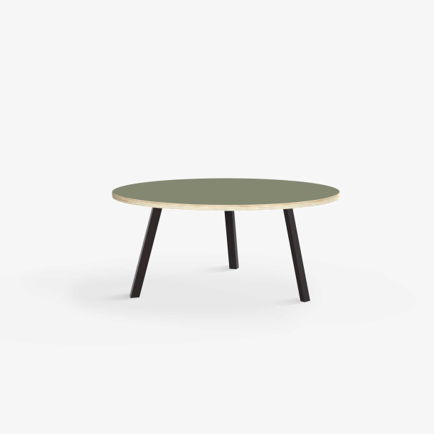Domusnord LV Round Lounge Table  rundt sofabord med linoleum og krydsfinr kant - 75