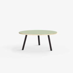 Domusnord LV Round Lounge Table  rundt sofabord med linoleum og krydsfinr kant - 75