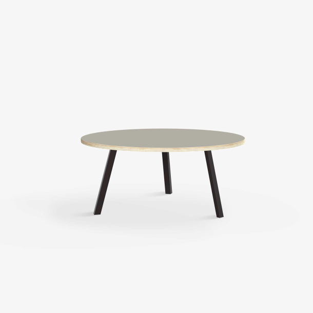 Domusnord LV Round Lounge Table  rundt sofabord med linoleum og krydsfinr kant - 75