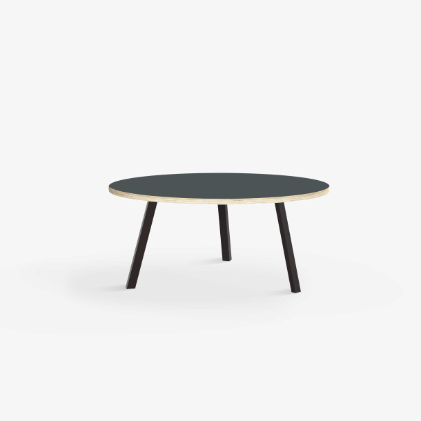 Domusnord LV Round Lounge Table  rundt sofabord med linoleum og krydsfinr kant - 75