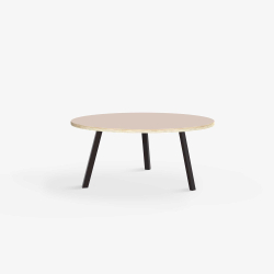 Domusnord LV Round Lounge Table  rundt sofabord med linoleum og krydsfinr kant - 75