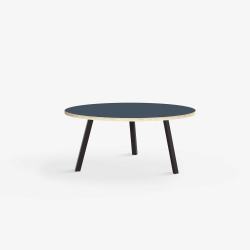 Domusnord LV Round Lounge Table  rundt sofabord med linoleum og krydsfinr kant - 75