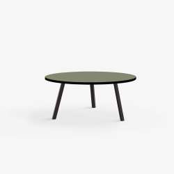 Domusnord LV Round Lounge Table  rundt sofabord med linoleum og sort kant - 75