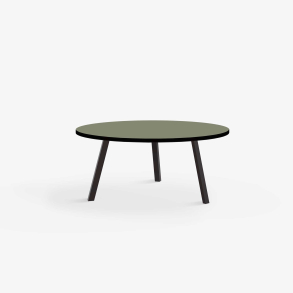 Domusnord LV Round Lounge Table  rundt sofabord med linoleum og sort kant - 75