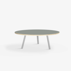 Domusnord LV Round Lounge Table  rundt sofabord med linoleum og krydsfinr kant - 90