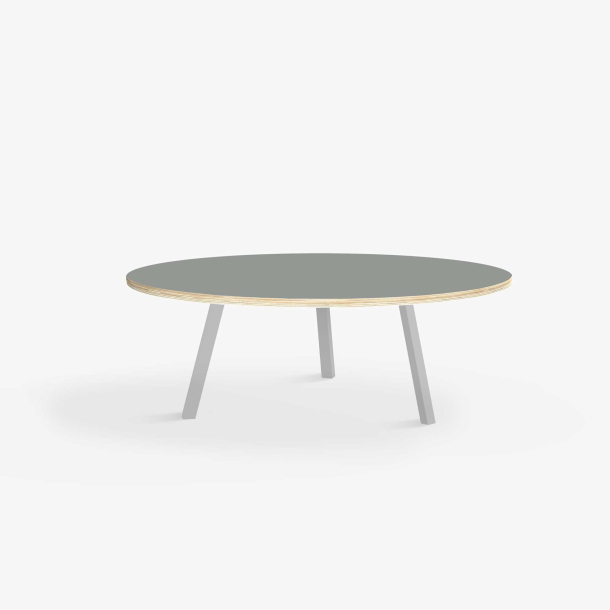 Domusnord LV Round Lounge Table  rundt sofabord med linoleum og krydsfinr kant - 90