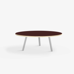 Domusnord LV Round Lounge Table  rundt sofabord med linoleum og krydsfinr kant - 90