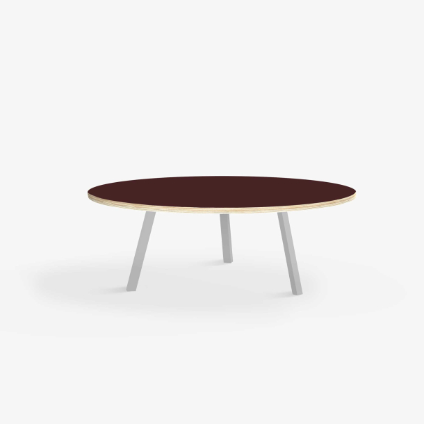 Domusnord LV Round Lounge Table  rundt sofabord med linoleum og krydsfinr kant - 90