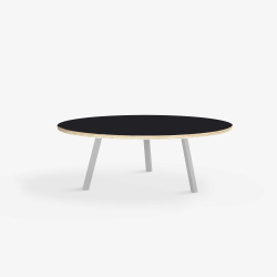 Domusnord LV Round Lounge Table  rundt sofabord med linoleum og krydsfinr kant - 90