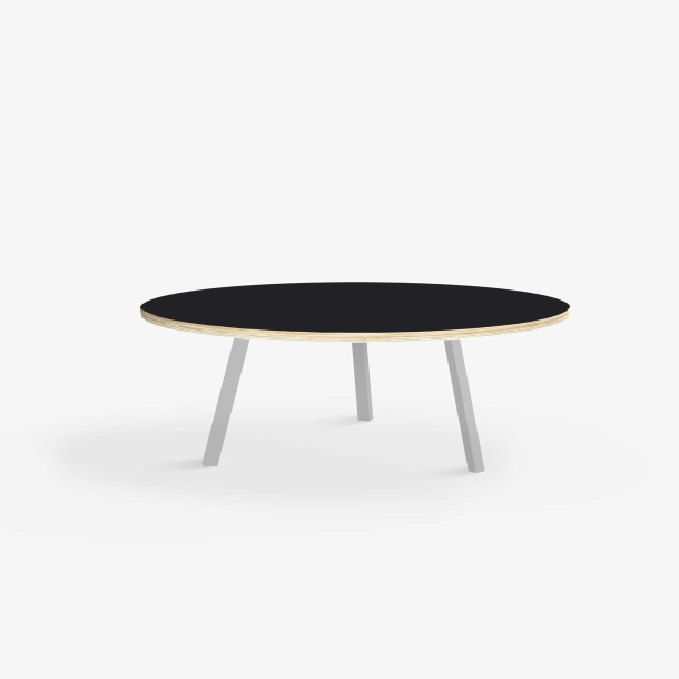Domusnord LV Round Lounge Table  rundt sofabord med linoleum og krydsfinr kant - 90