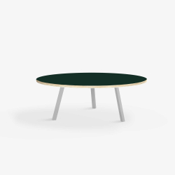 Domusnord LV Round Lounge Table  rundt sofabord med linoleum og krydsfinr kant - 90