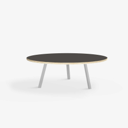 Domusnord LV Round Lounge Table  rundt sofabord med linoleum og krydsfinr kant - 90