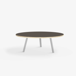 Domusnord LV Round Lounge Table  rundt sofabord med linoleum og krydsfinr kant - 90