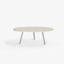 Domusnord LV Round Lounge Table  rundt sofabord med linoleum og krydsfinr kant - 90