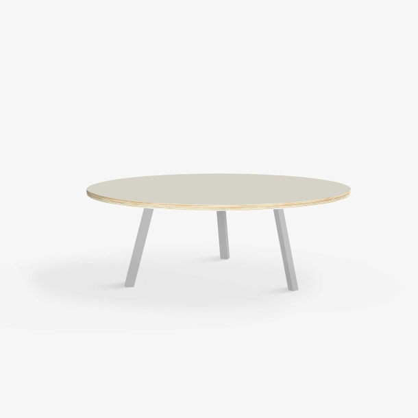 Domusnord LV Round Lounge Table  rundt sofabord med linoleum og krydsfinr kant - 90