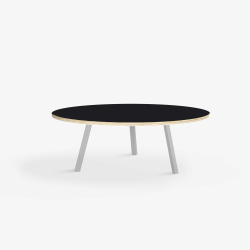 Domusnord LV Round Lounge Table  rundt sofabord med linoleum og krydsfinr kant - 90
