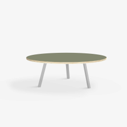 Domusnord LV Round Lounge Table  rundt sofabord med linoleum og krydsfinr kant - 90