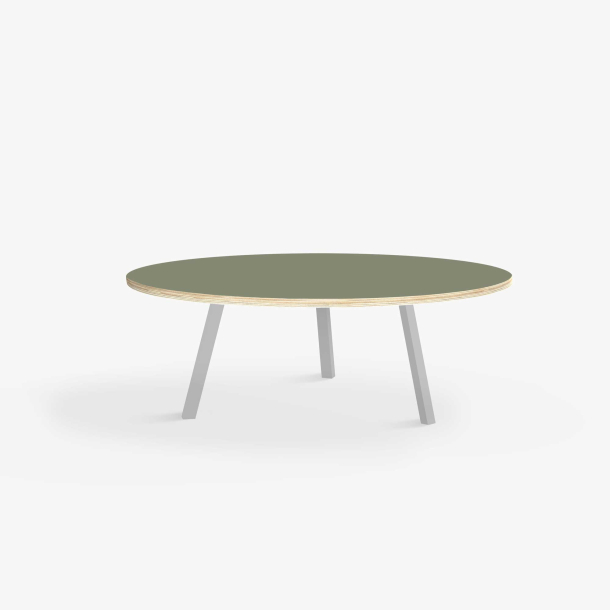 Domusnord LV Round Lounge Table  rundt sofabord med linoleum og krydsfinr kant - 90