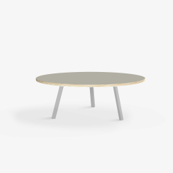 Domusnord LV Round Lounge Table  rundt sofabord med linoleum og krydsfinr kant - 90