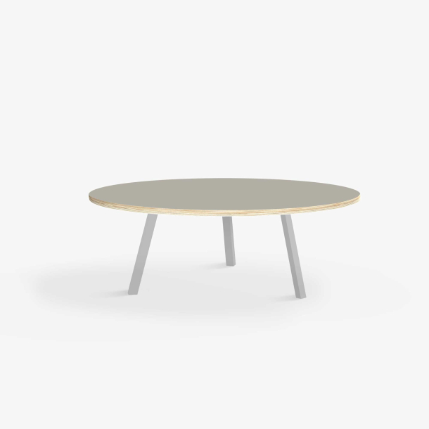 Domusnord LV Round Lounge Table  rundt sofabord med linoleum og krydsfinr kant - 90