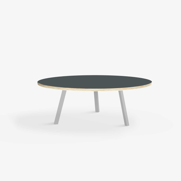 Domusnord LV Round Lounge Table  rundt sofabord med linoleum og krydsfinr kant - 90