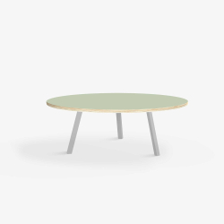Domusnord LV Round Lounge Table  rundt sofabord med linoleum og krydsfinr kant - 90
