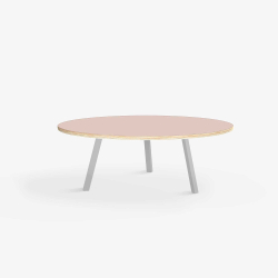 Domusnord LV Round Lounge Table  rundt sofabord med linoleum og krydsfinr kant - 90