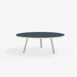 Domusnord LV Round Lounge Table  rundt sofabord med linoleum og krydsfinr kant - 90