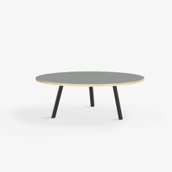 Domusnord LV Round Lounge Table  rundt sofabord med linoleum og krydsfinr kant - 90
