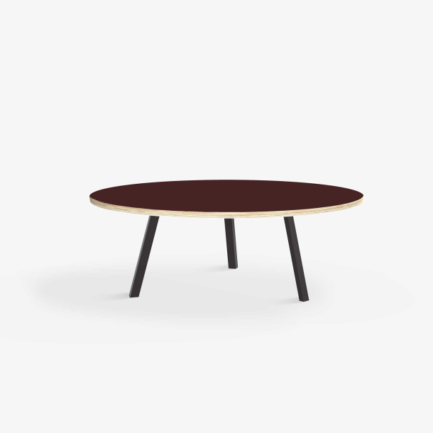 Domusnord LV Round Lounge Table  rundt sofabord med linoleum og krydsfinr kant - 90