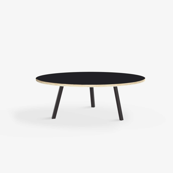 Domusnord LV Round Lounge Table  rundt sofabord med linoleum og krydsfinr kant - 90