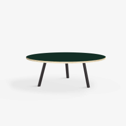 Domusnord LV Round Lounge Table  rundt sofabord med linoleum og krydsfinr kant - 90