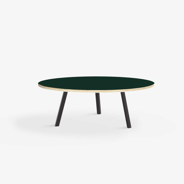 Domusnord LV Round Lounge Table  rundt sofabord med linoleum og krydsfinr kant - 90
