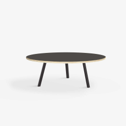 Domusnord LV Round Lounge Table  rundt sofabord med linoleum og krydsfinr kant - 90