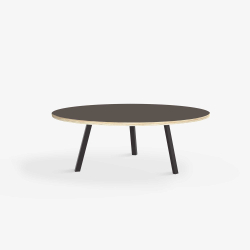 Domusnord LV Round Lounge Table  rundt sofabord med linoleum og krydsfinr kant - 90