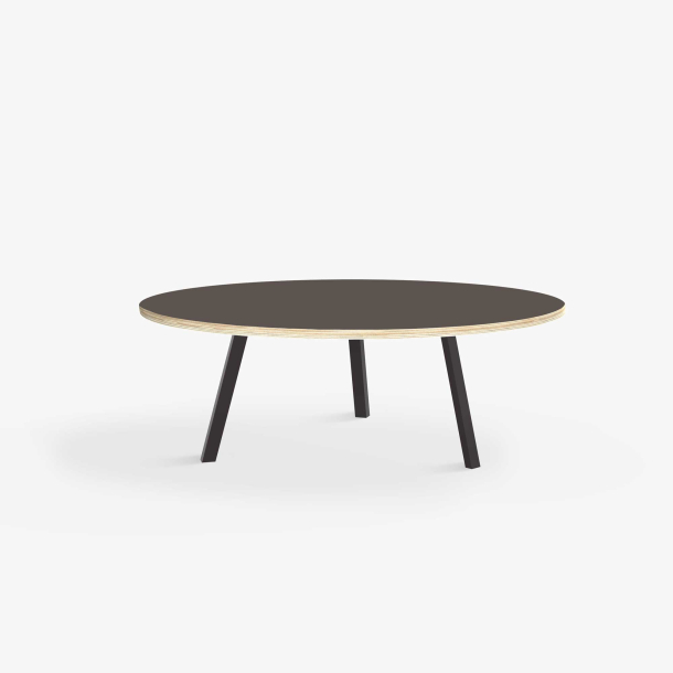 Domusnord LV Round Lounge Table  rundt sofabord med linoleum og krydsfinr kant - 90