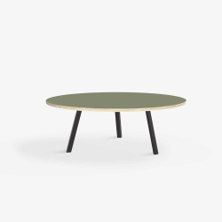 Domusnord LV Round Lounge Table  rundt sofabord med linoleum og krydsfinr kant - 90