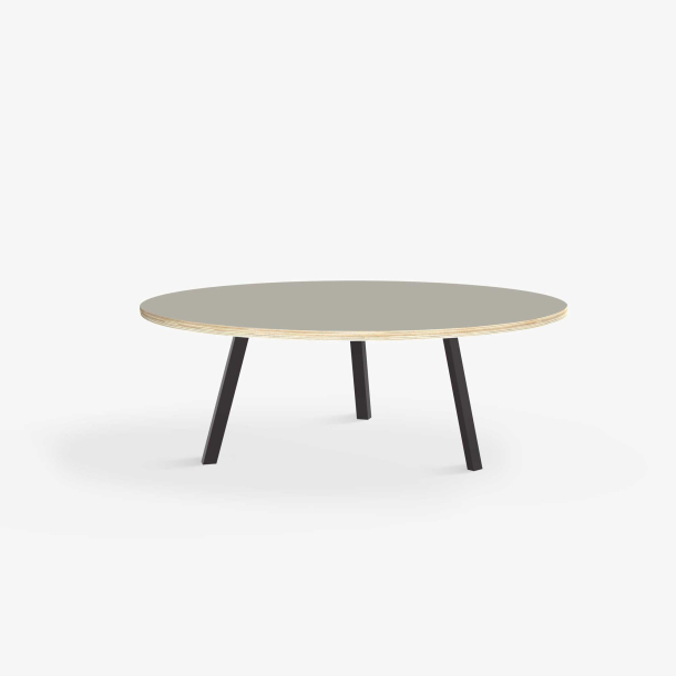 Domusnord LV Round Lounge Table  rundt sofabord med linoleum og krydsfinr kant - 90