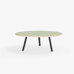 Domusnord LV Round Lounge Table  rundt sofabord med linoleum og krydsfinr kant - 90