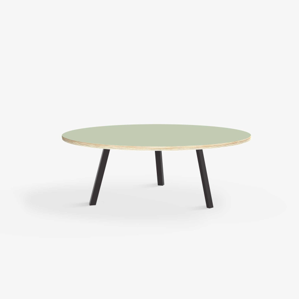 Domusnord LV Round Lounge Table  rundt sofabord med linoleum og krydsfinr kant - 90