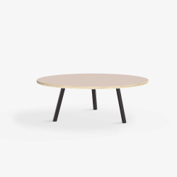 Domusnord LV Round Lounge Table  rundt sofabord med linoleum og krydsfinr kant - 90