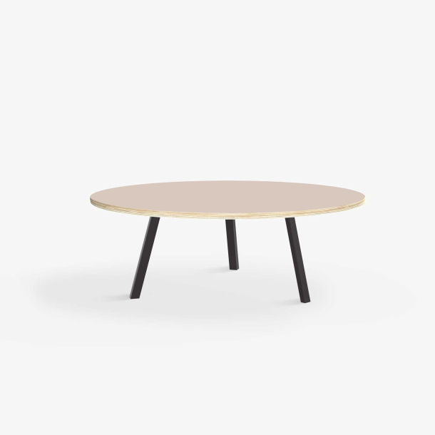 Domusnord LV Round Lounge Table  rundt sofabord med linoleum og krydsfinr kant - 90