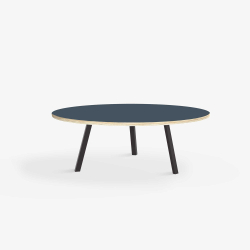Domusnord LV Round Lounge Table  rundt sofabord med linoleum og krydsfinr kant - 90