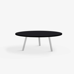 Domusnord LV Round Lounge Table  rundt sofabord med linoleum og sort kant - 90