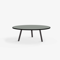 Domusnord LV Round Lounge Table  rundt sofabord med linoleum og sort kant - 90