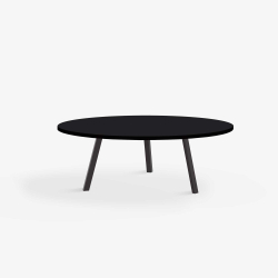 Domusnord LV Round Lounge Table  rundt sofabord med linoleum og sort kant - 90
